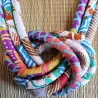 Collier plastron 3 rangs en tissu wax