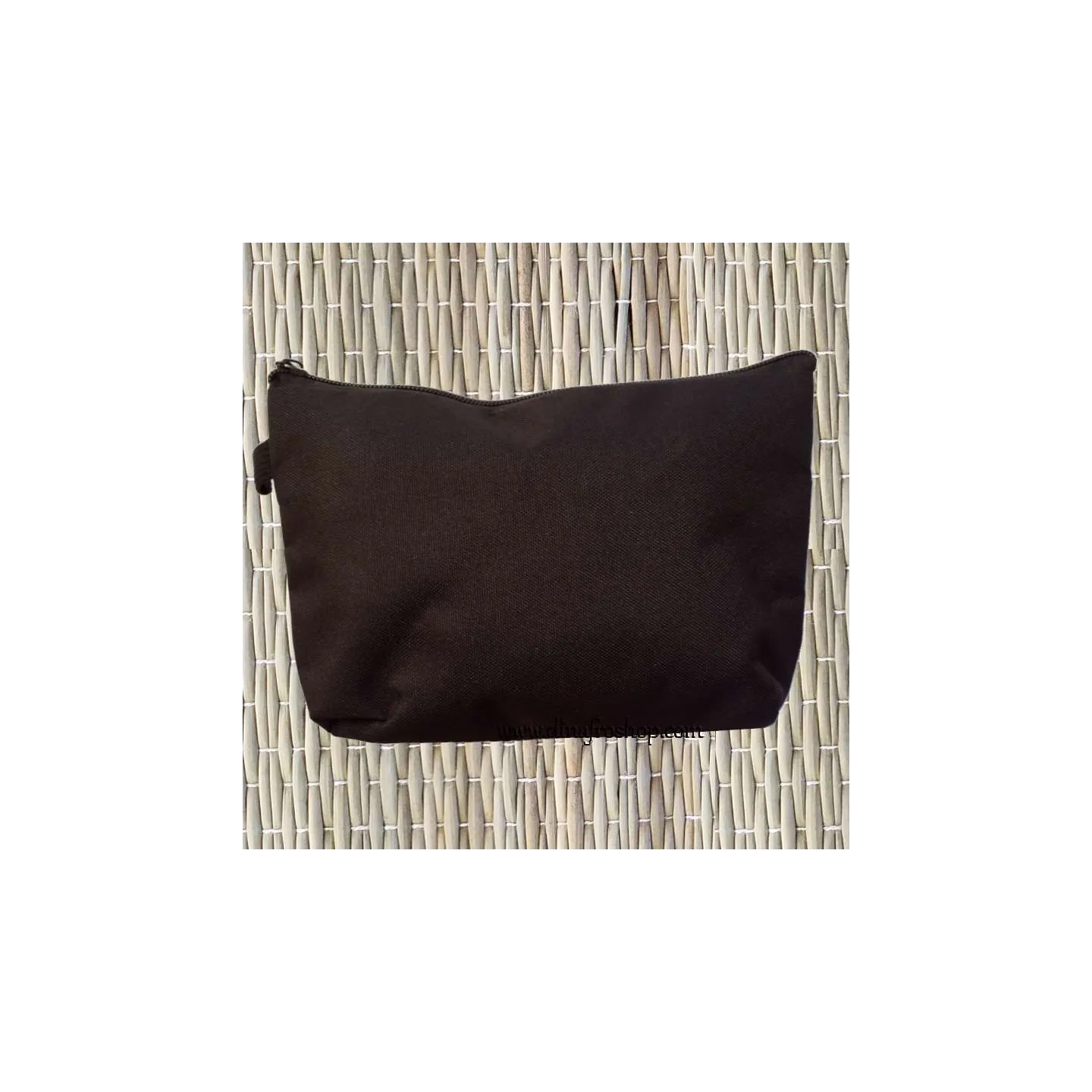 Pochette, trousse de maquillage imprimé africain bleu/gris/jaune