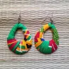 Parure boucle d'oreilles et bracelet en tissu africain wax