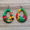 Parure boucle d'oreilles et bracelet en tissu africain wax