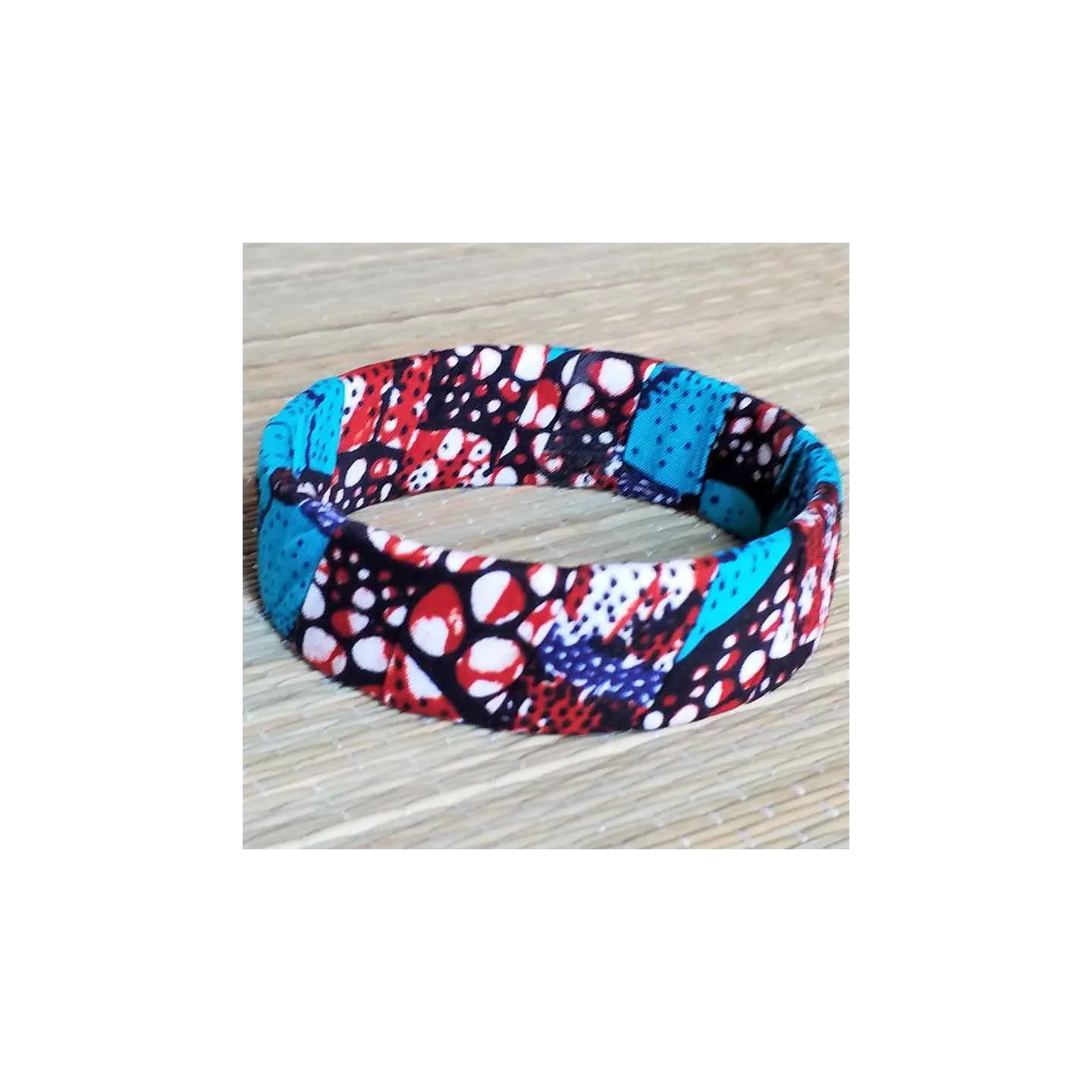 Bracelet Manchette en tissu wax 100% coton