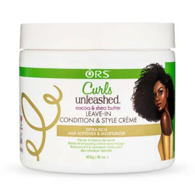 ORS Curls Unleashed Cacao & Shea Butter Leave-In Conditioner ( après-shampooing revitalisant sans rinçage au beurre de cacao)