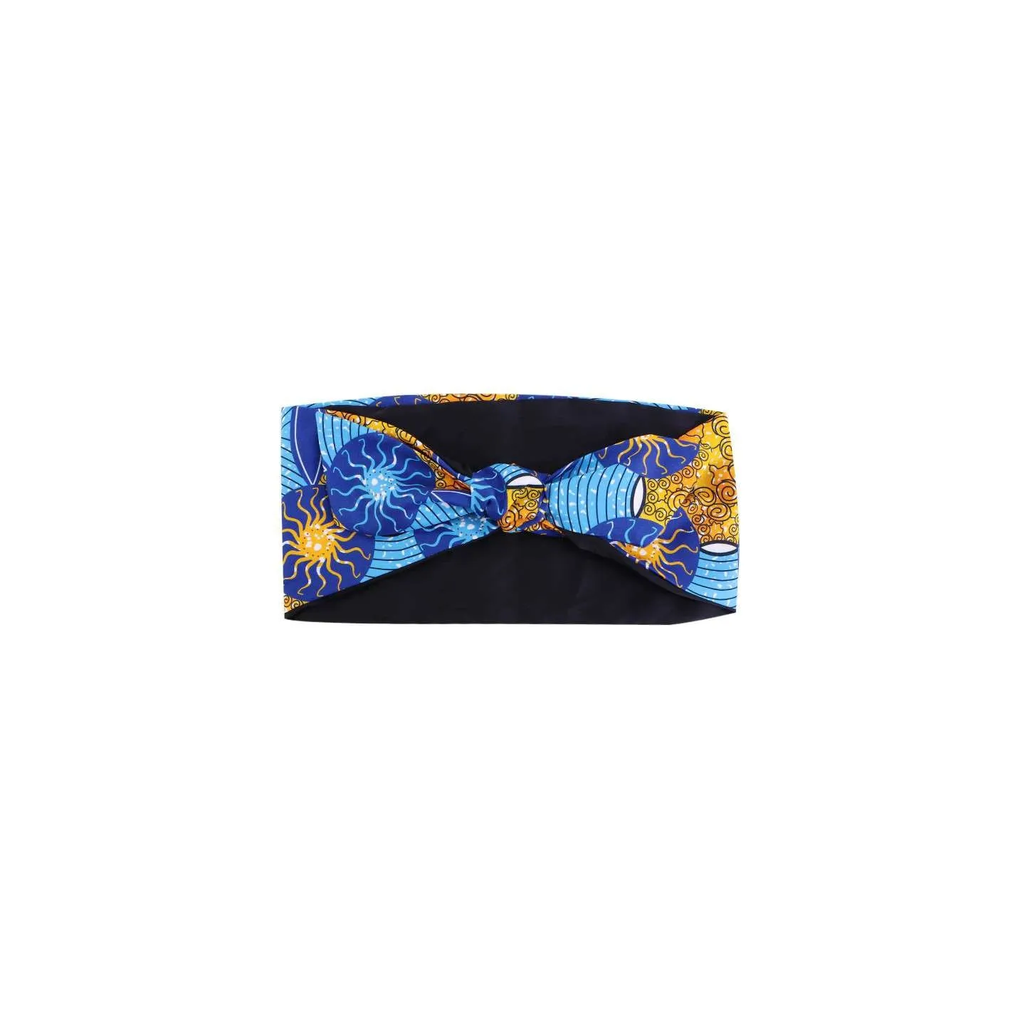 Accessoire cheveux bleu/jaune – bandeau wax quotidien sport voyage