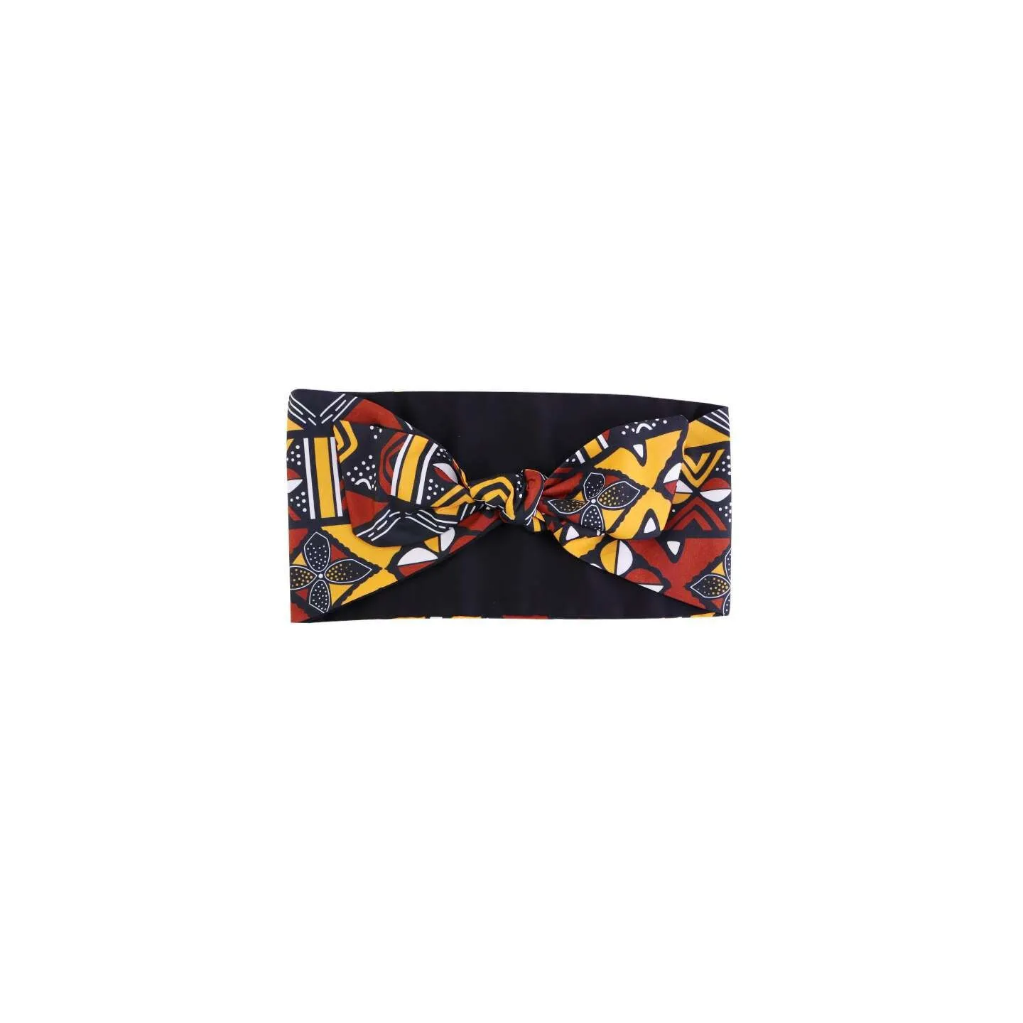 Accessoire cheveux marron/jaune – bandeau wax pour look professionnel et chic