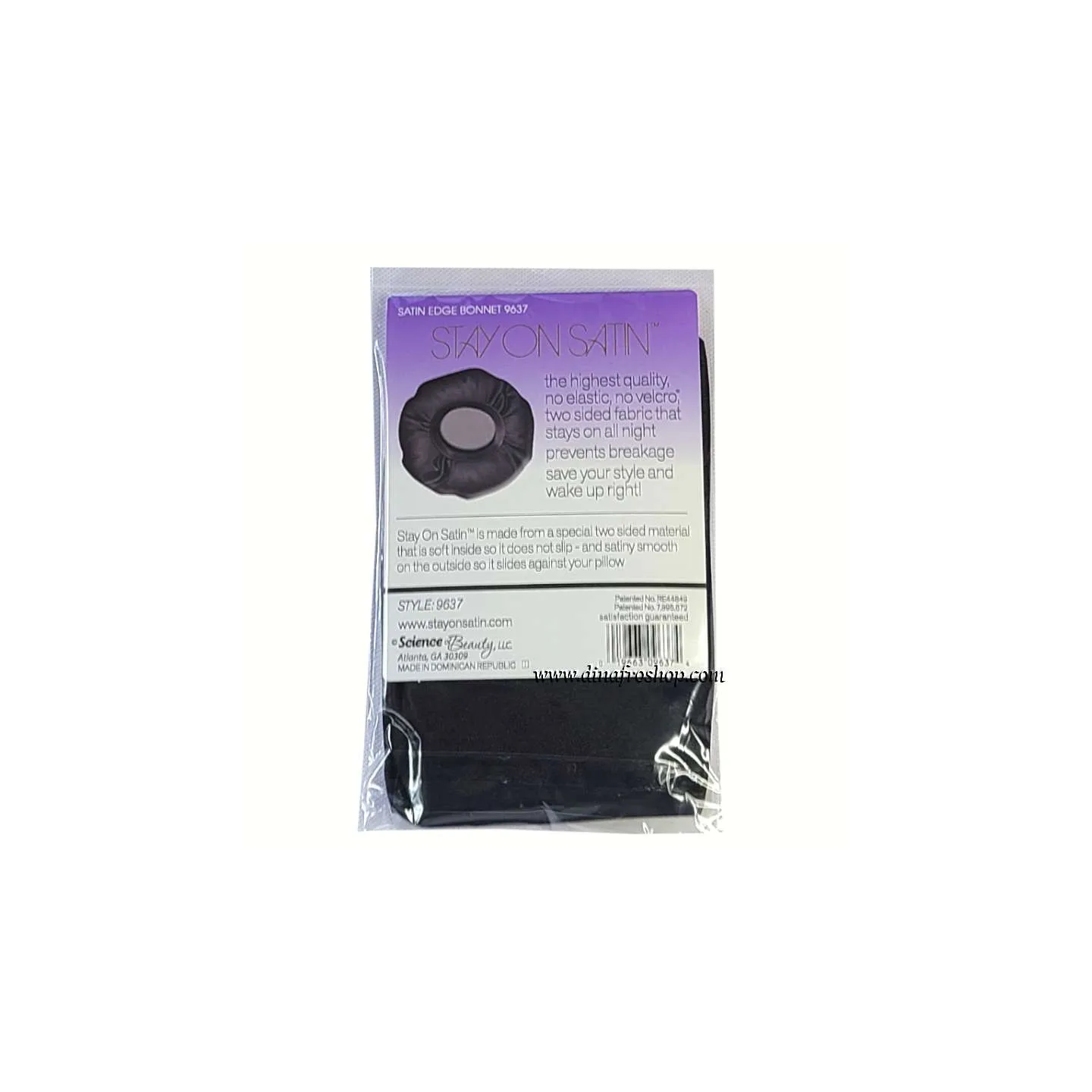 Stay On Satin Edge Bonnet Style 9637 (bonnet en satin)-Stay on Satin