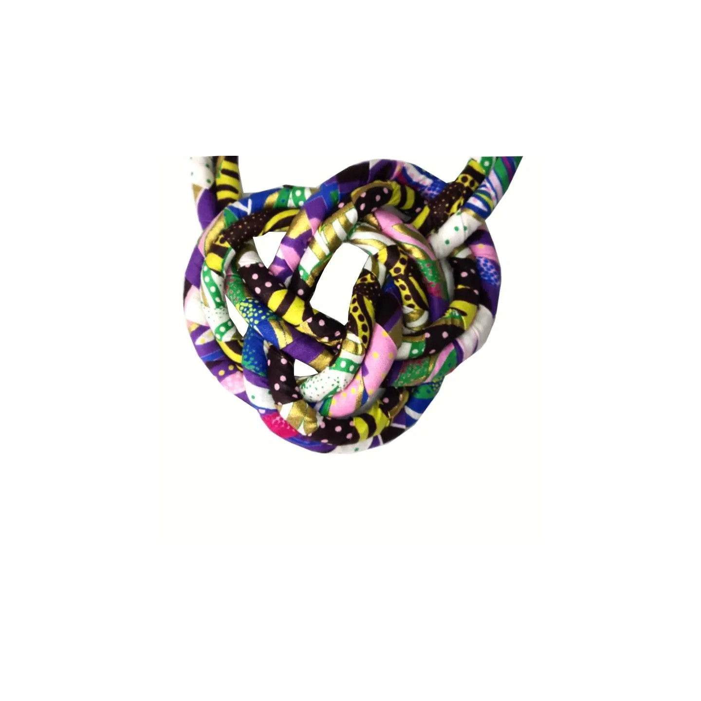 Collier plastron en tissu wax 2 rangs