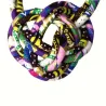 Collier plastron en tissu wax 2 rangs