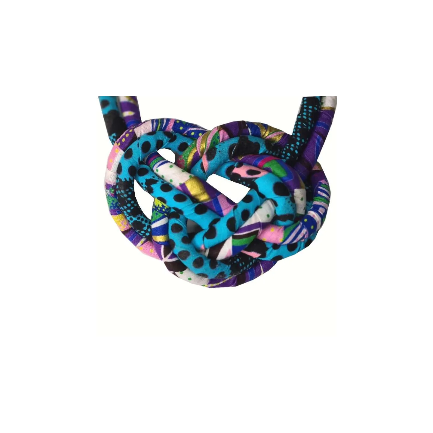 Collier plastron 2 rangées en tissu wax
