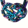 Collier plastron 2 rangées en tissu wax