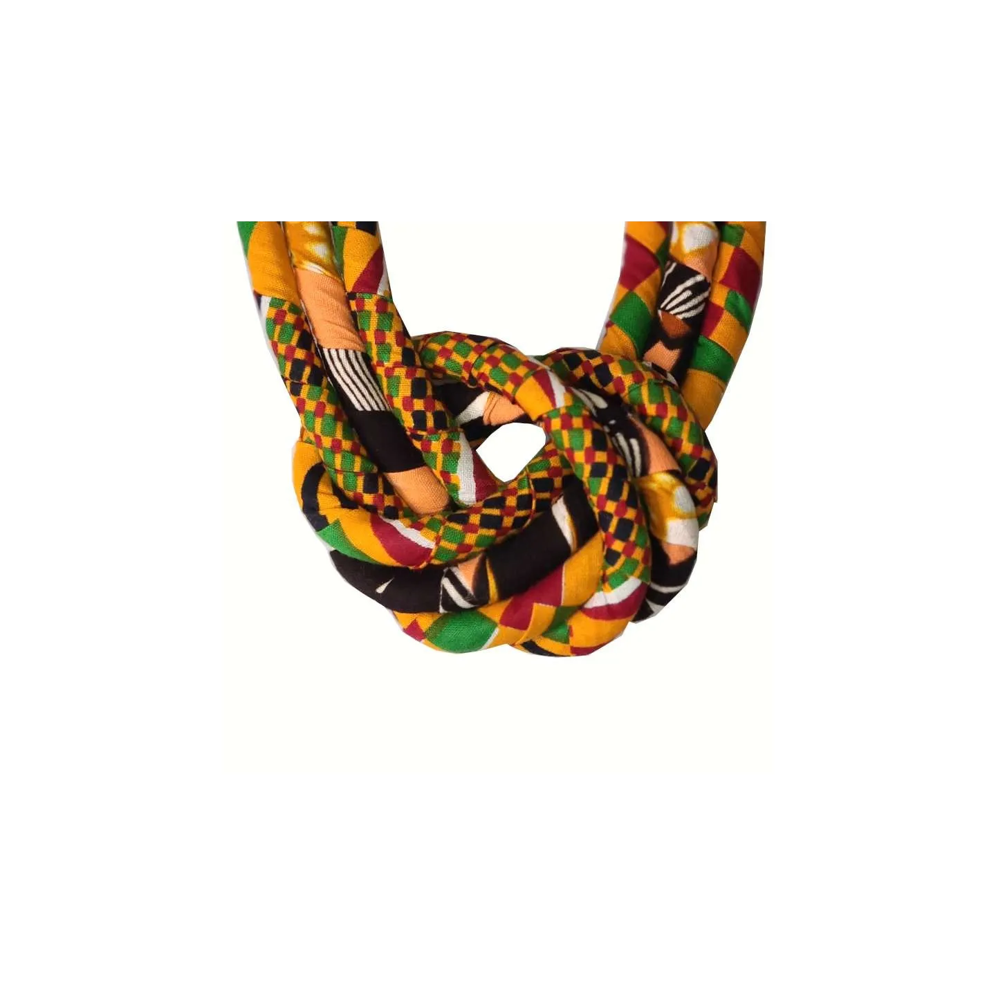 Collier plastron en tissu africain “ kente”