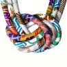 Collier plastron 3 rangs en tissu wax