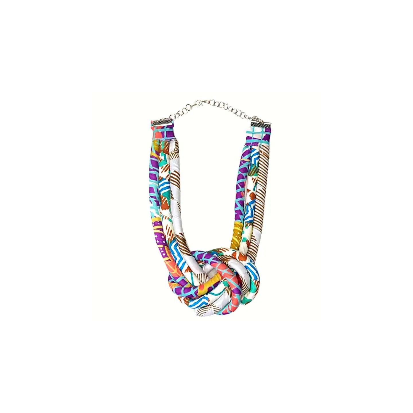 Collier plastron 3 rangs en tissu wax
