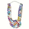 Collier plastron 3 rangs en tissu wax