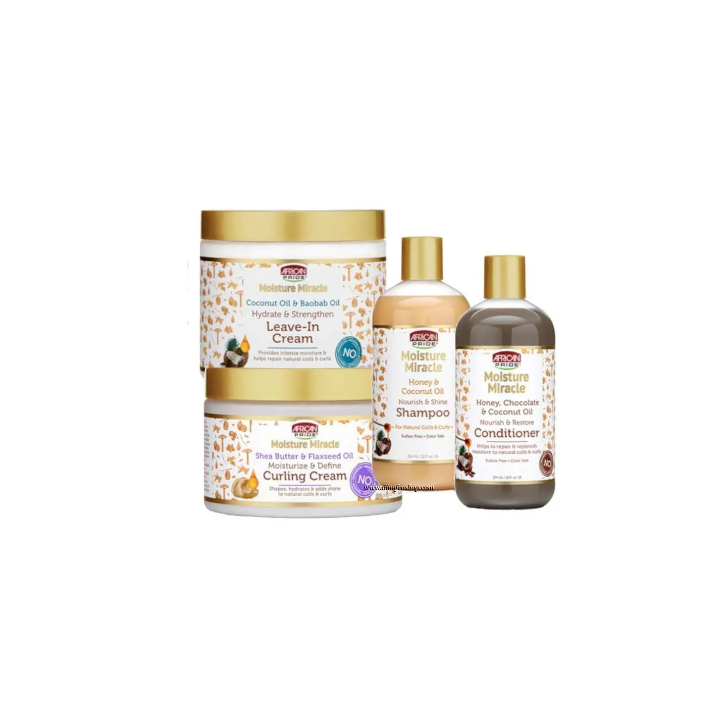 Pack hydratant et réparateur au miel, coco Moisture Miracle African Pride
