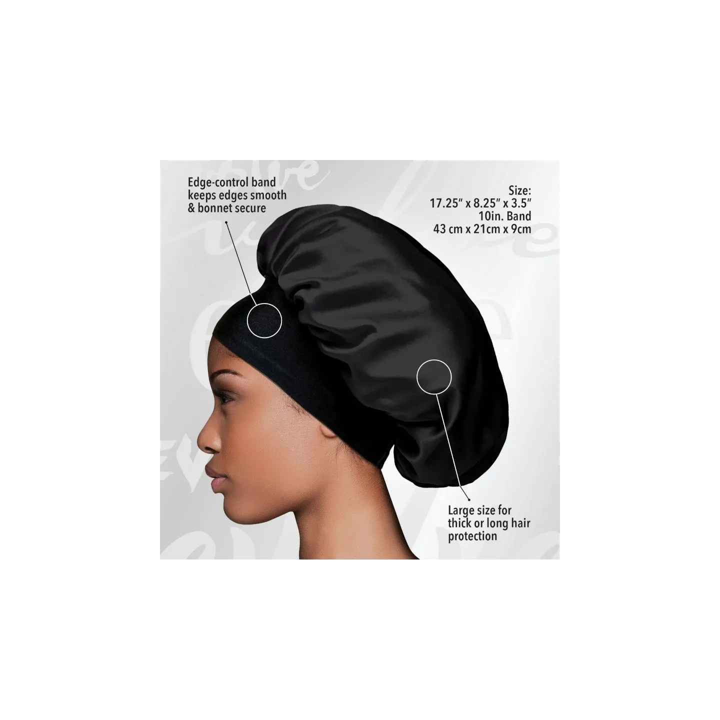 Bonnet de nuit en satin Wide Edge Evolve Firstline / Noir