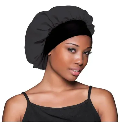 Bonnet de nuit en satin Wide Edge Evolve Firstline / Noir