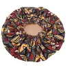 Bonnet de nuit en satin imprimé wax/ Marron