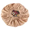 Bonnet de nuit en satin imprimé wax/ rouge