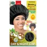 Bonnet de nuit en satin large réversible traité à l’huile d’argan, d'olive, et de ricin