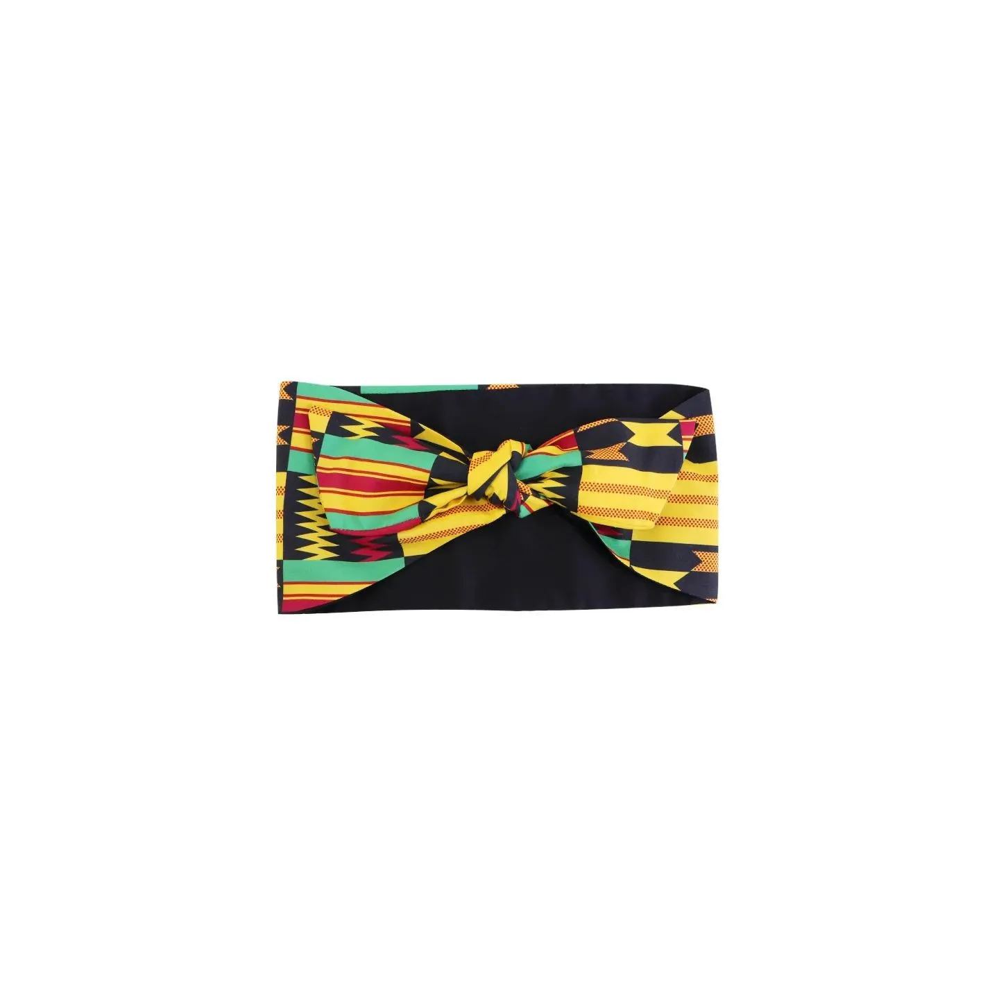 Tissu wax imprimé jaune noir - texture africaine authentique
