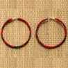 Boucles d'oreilles créoles en wax tissu africain 100% coton