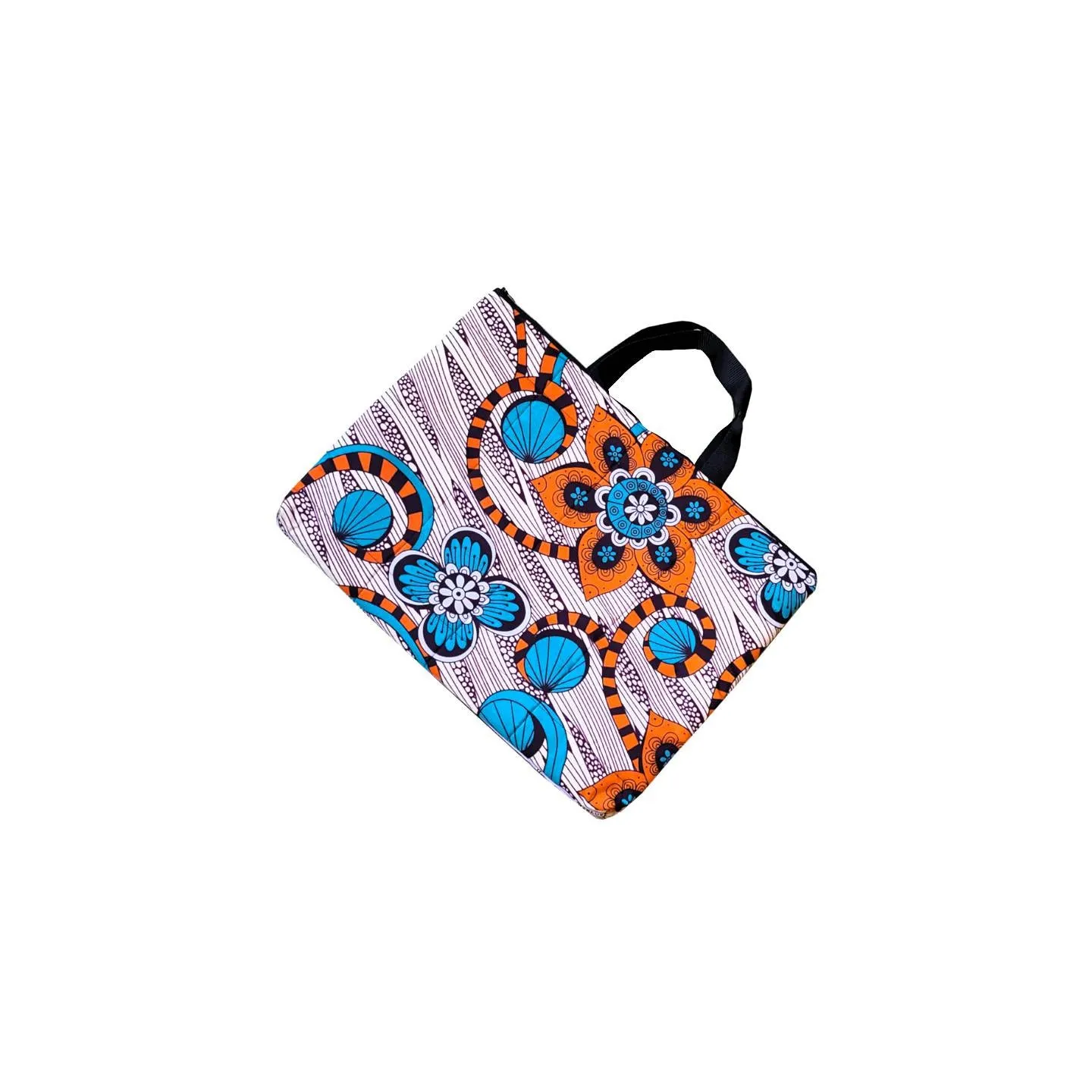 Housse d’ordinateur matelassée en tissu africain