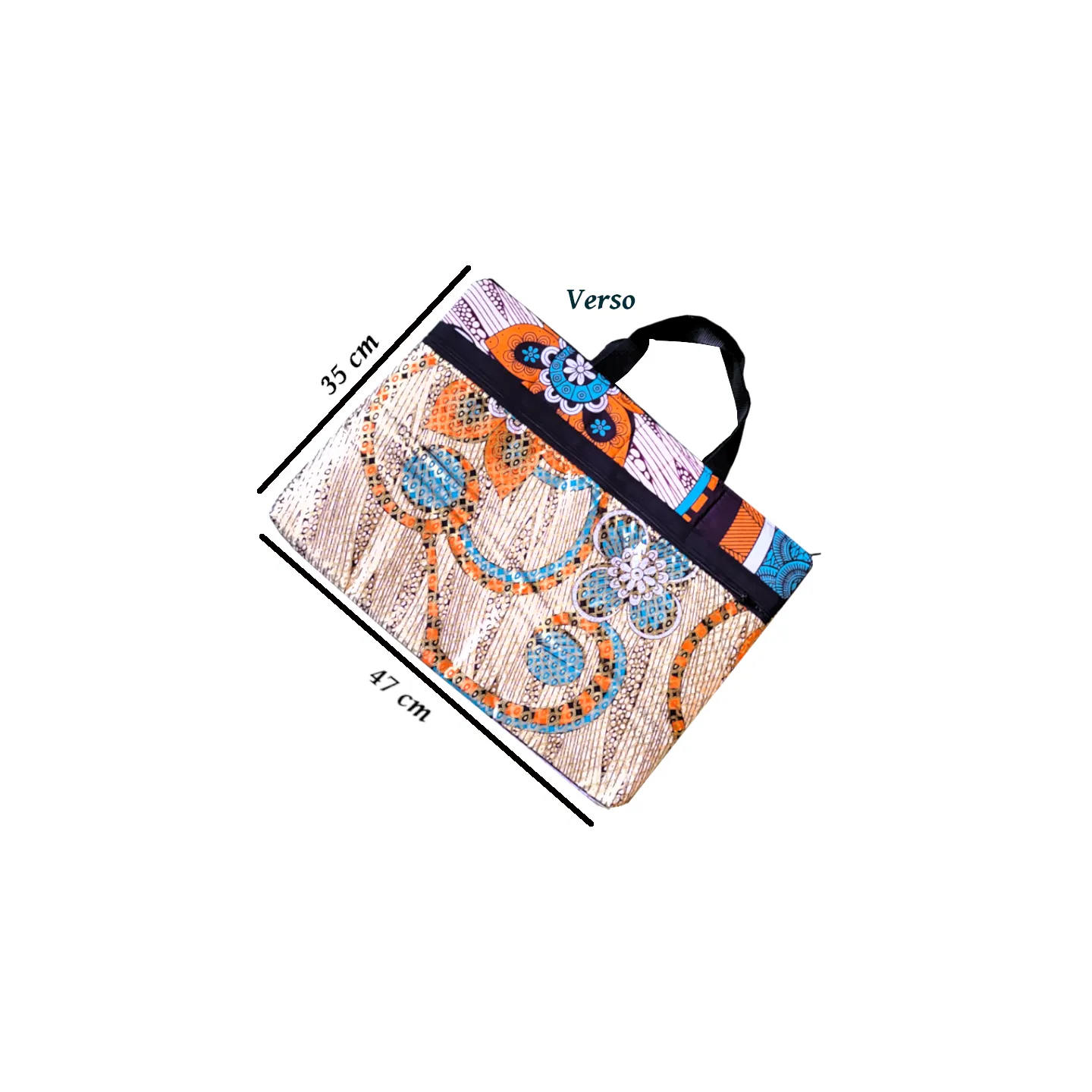 Housse d’ordinateur matelassée en tissu africain