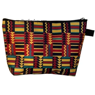 Trousse de beauté en tissu imprimé africain
