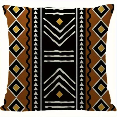 Housse de coussin en tissu wax bogolan