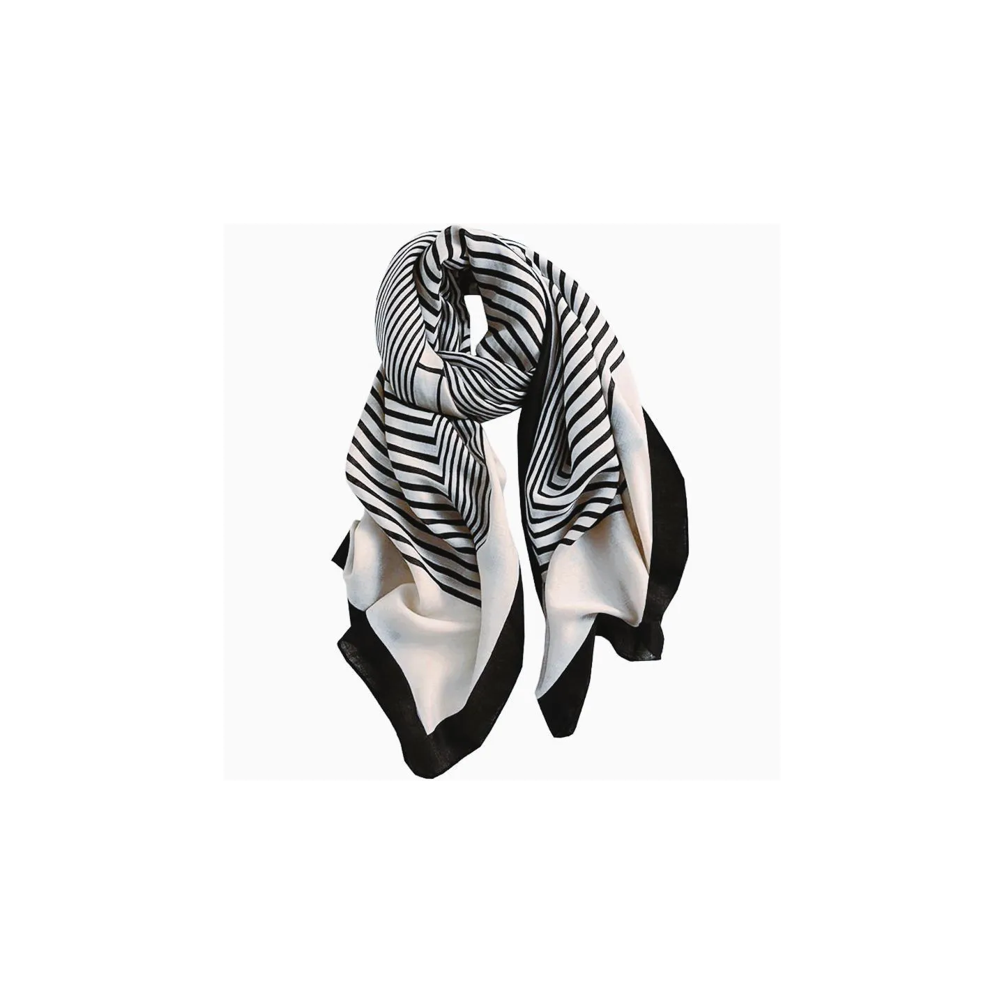Foulard noir / beige clair