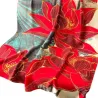 Foulard en satin fleur rouge