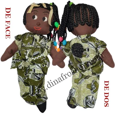 Poupée de chiffon africaine avec bébé: Awa