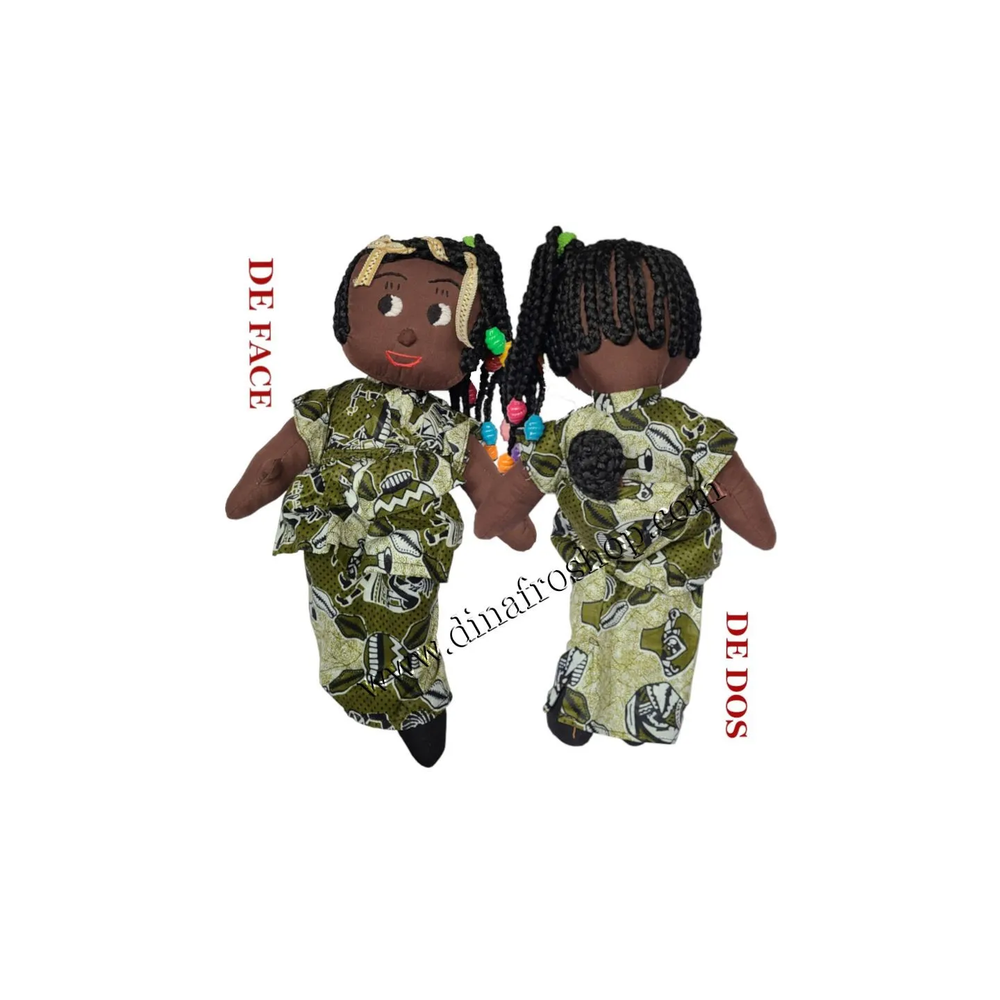 Poupée de chiffon africaine avec bébé: Awa