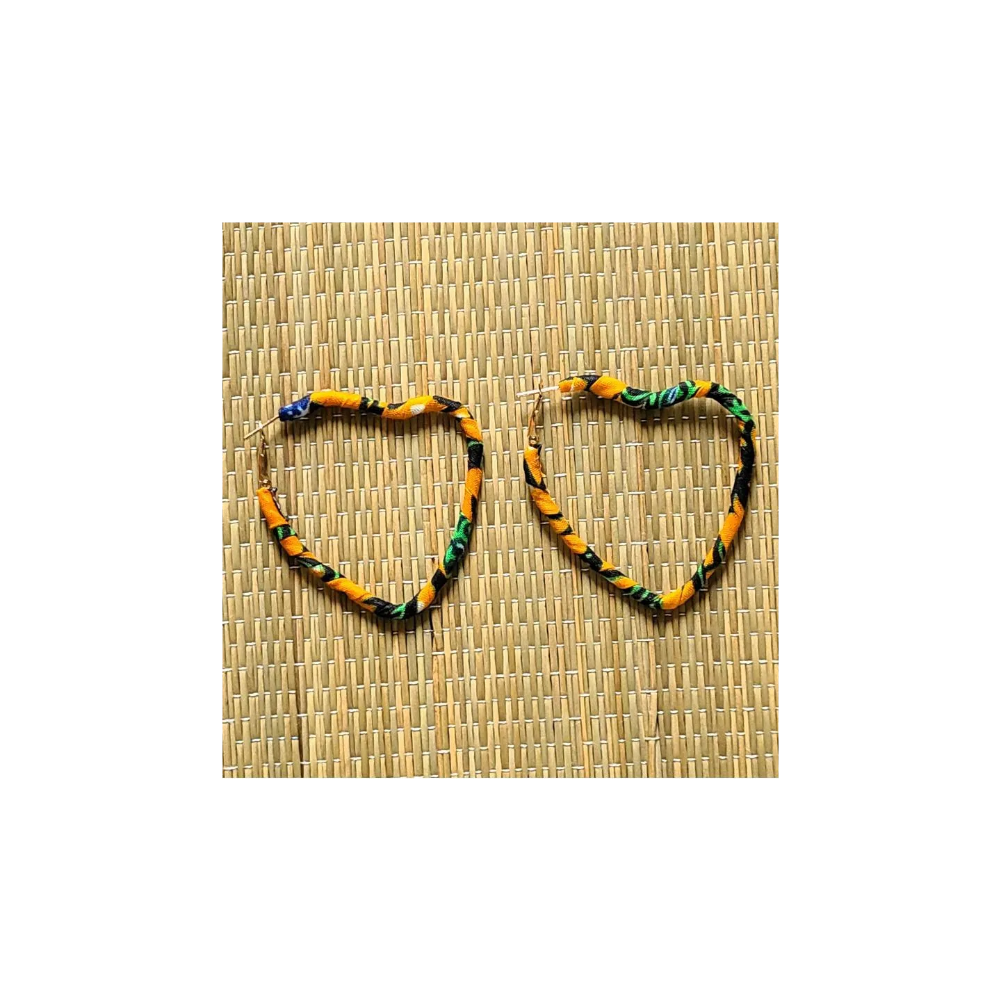 Boucles d'oreilles ethniques en tissu wax