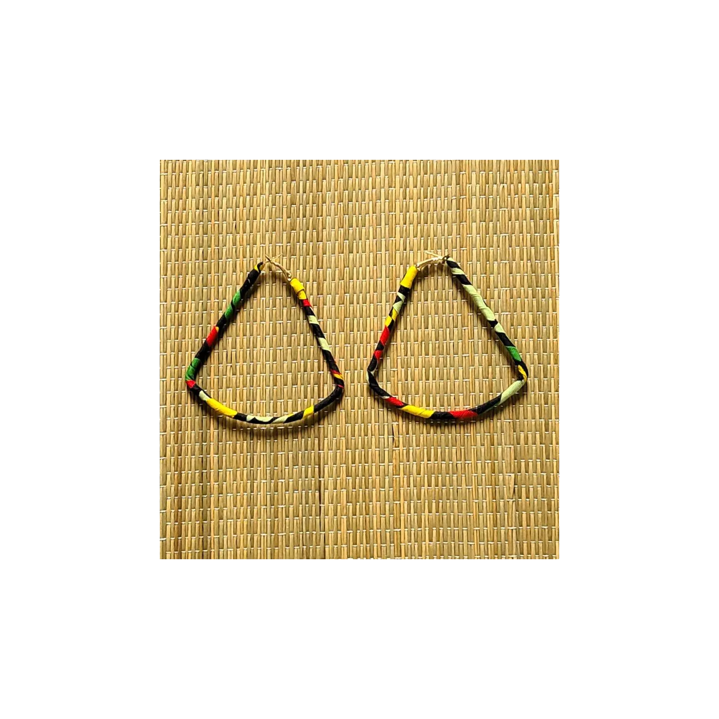 Boucles d'oreilles ethniques en tissu wax