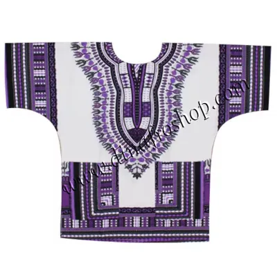 Tunique Dashiki / Angelina Motif violet rouge bordeaux