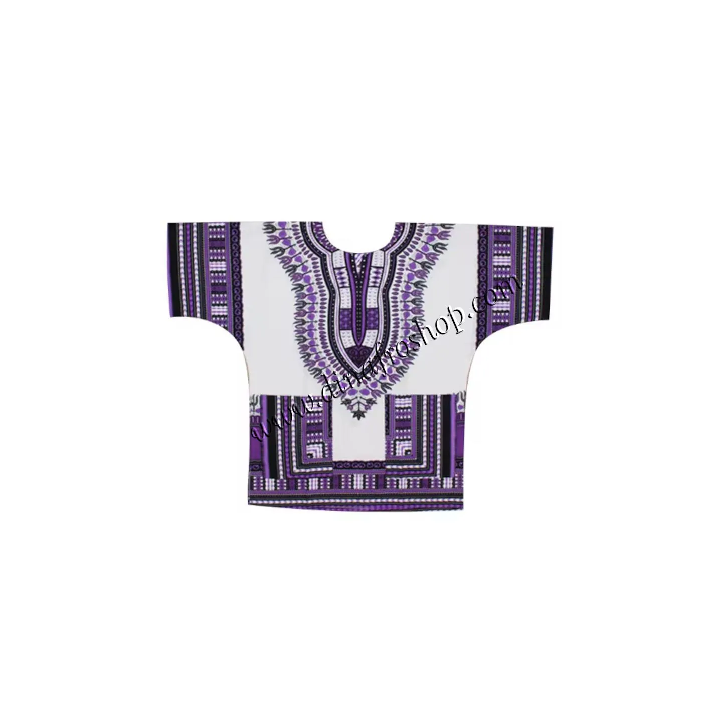 Tunique Dashiki / Angelina Motif violet rouge bordeaux