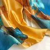 Foulard en satin jaune / bleu