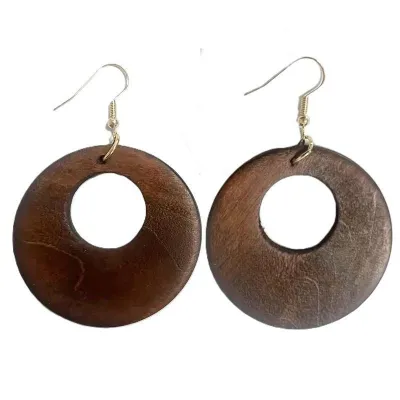 Boucles d’oreilles créoles en bois
