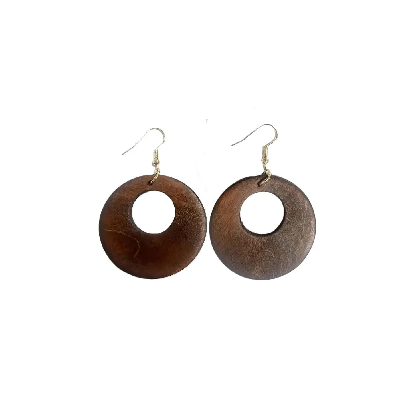 Boucles d’oreilles créoles en bois