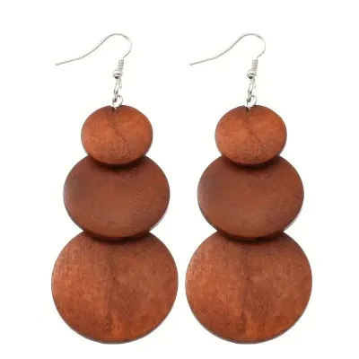 Boucles d’oreilles pendantes en bois