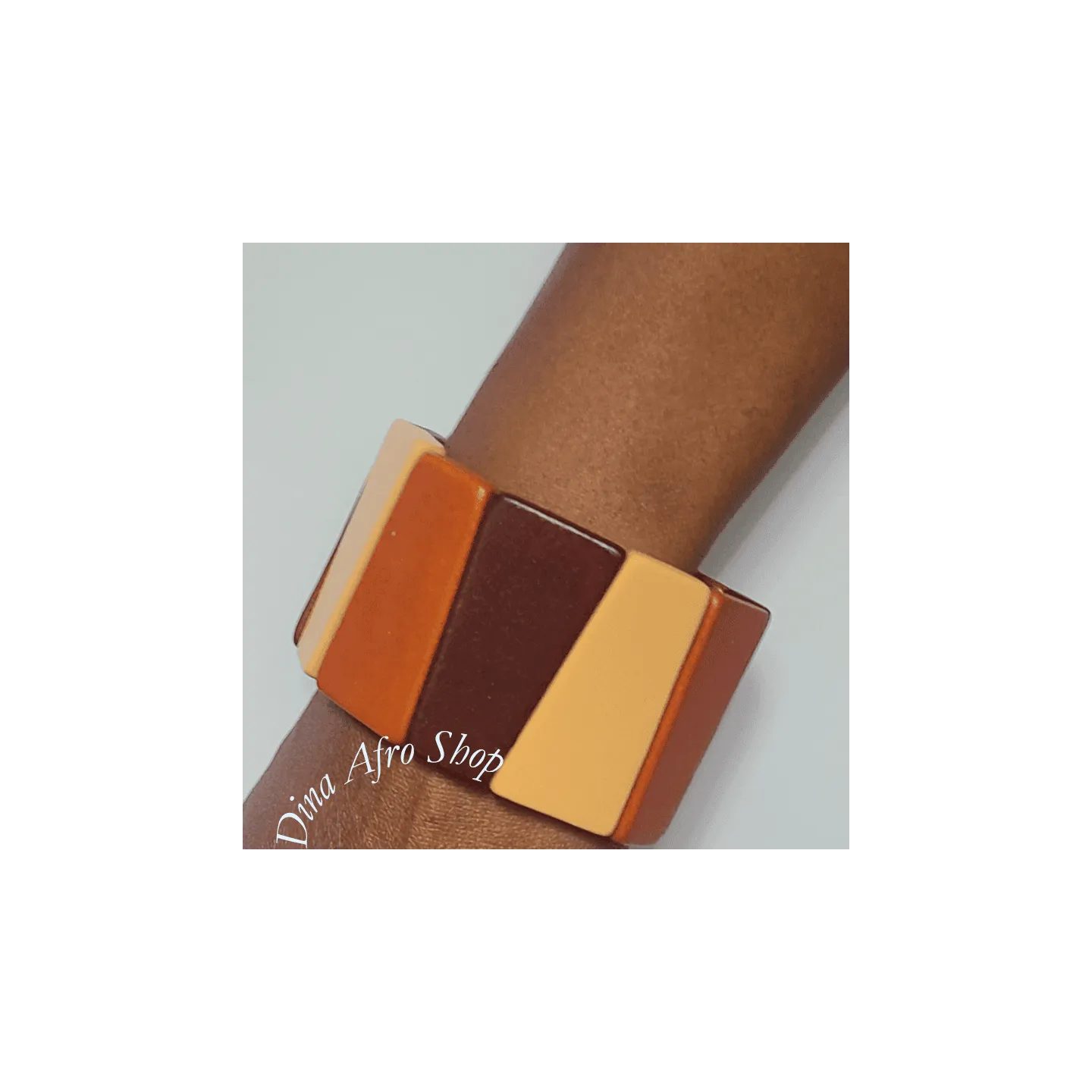 Bracelet manchette en bois extensible