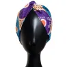 Bandeau pour cheveux imprimé wax bleu/violet/blanc