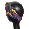 Bandeau  imprimé africain motif fleur vert/jaune