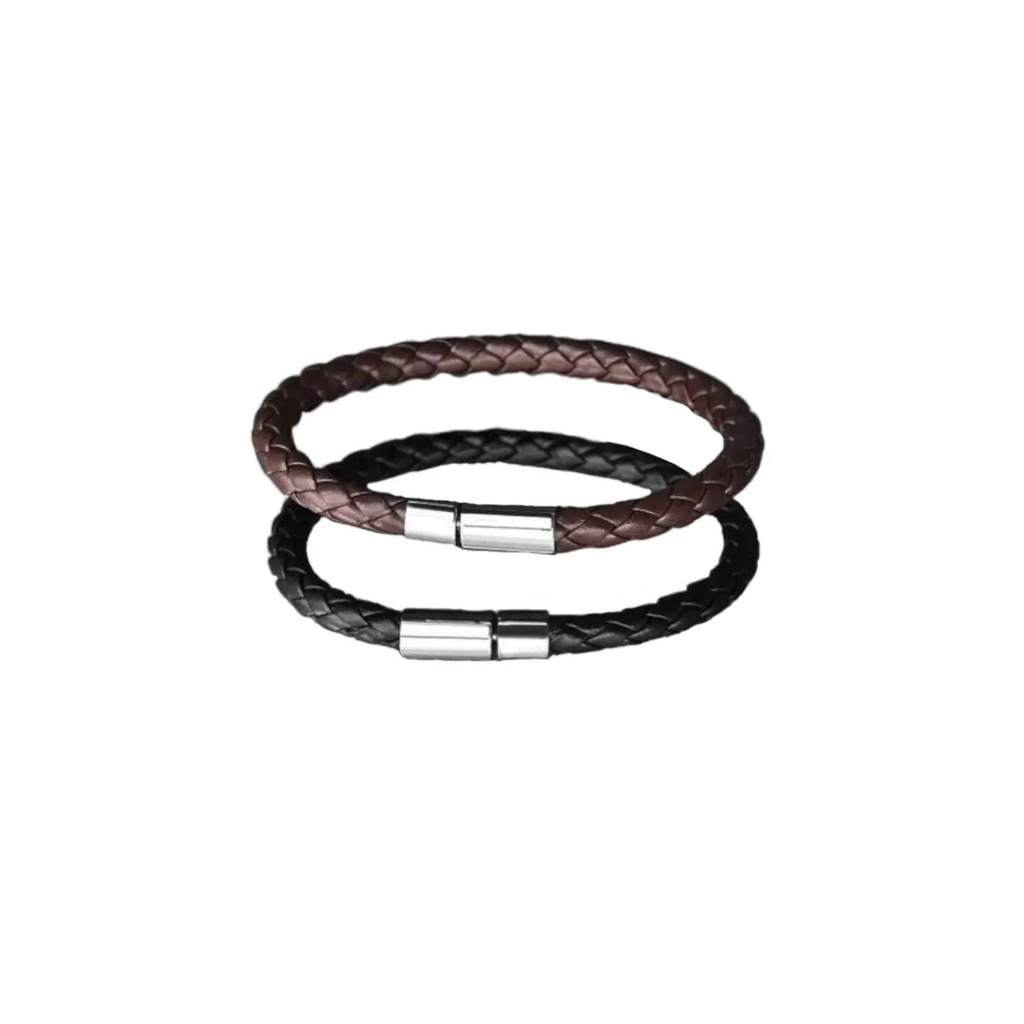 Bracelet tressé en cuir PU pour homme