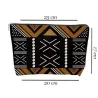 Pochette, trousse de maquillage tissu imprimé bogolan noir/blanc/marron