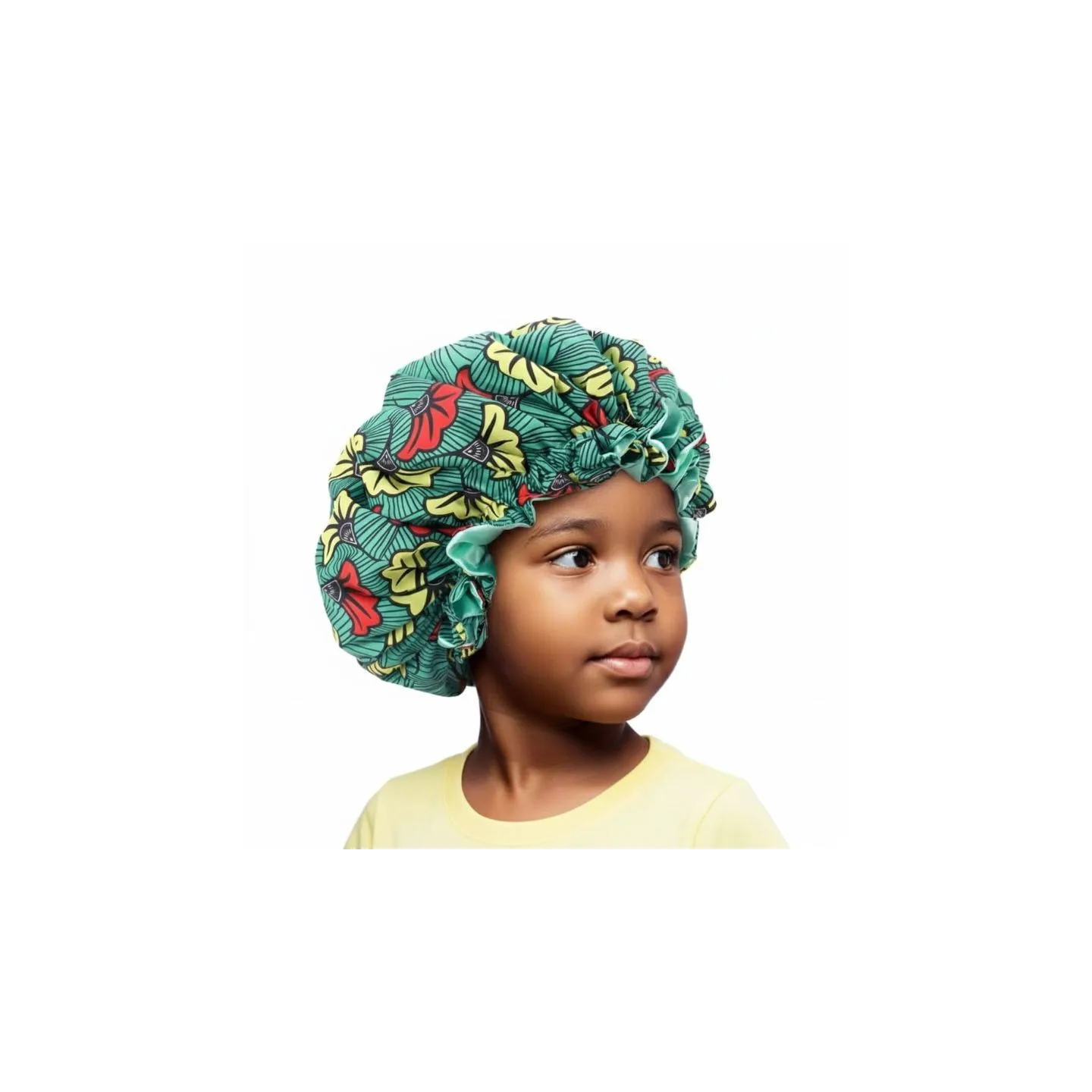 Bonnet de nuit imprimé africain pour enfant doublure satin
