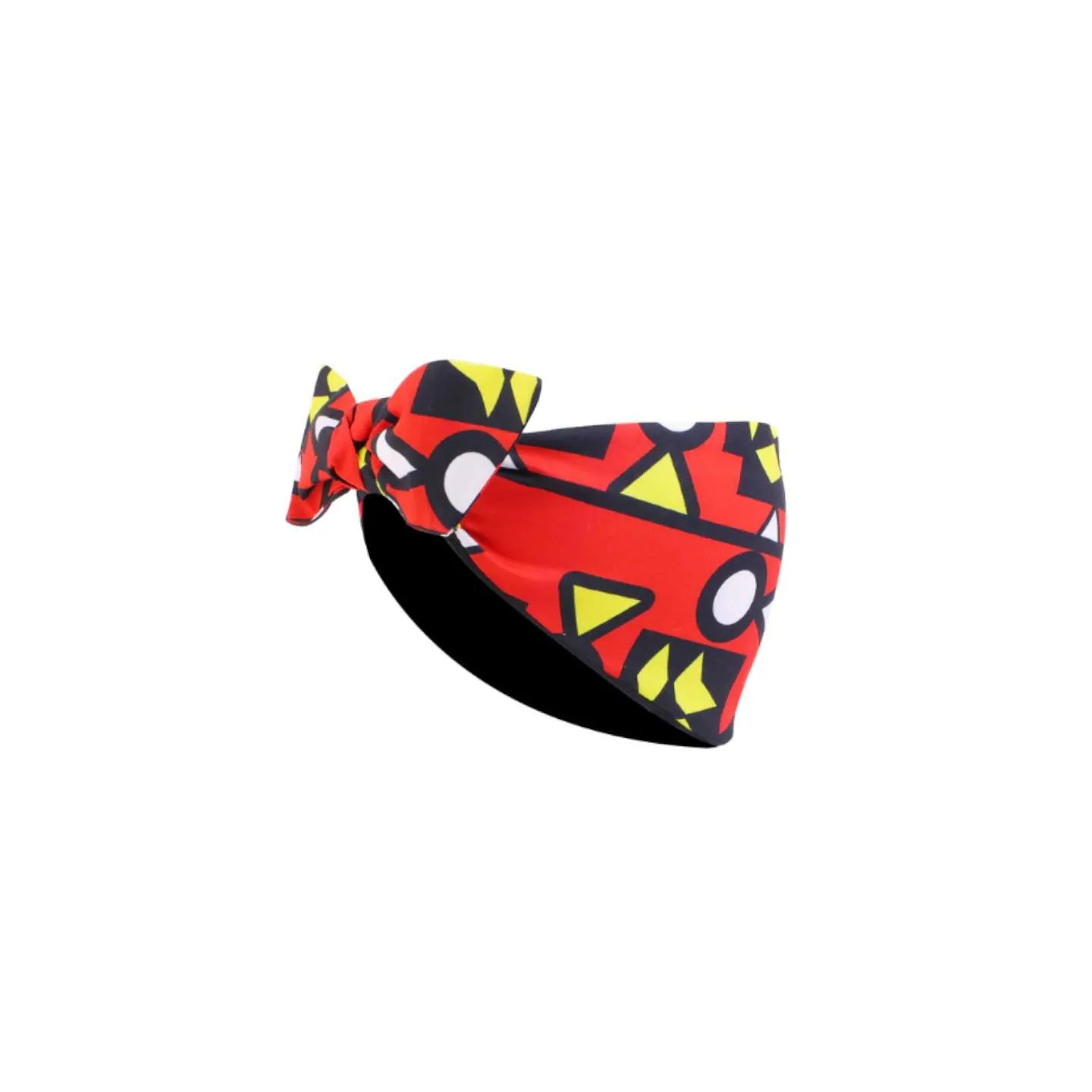 Bandeau wax rouge/jaune avec doublure satin – protection cheveux afro crépus et bouclés