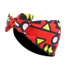 Bandeau wax rouge/jaune avec doublure satin – protection cheveux afro crépus et bouclés