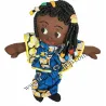 Jouet poupée Ama africaine 100% coton tresses longues perles bébé attaché éducation culture famille